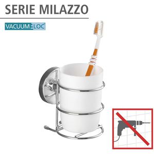 Produktbild für Zahnputzbecher Wenko Milazzo 20880100, weiß, aus Kunststoff
