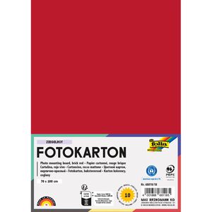 Folia Fotokarton 68010/18, 70 x 100 cm, ziegelrot, 300g/m², 10 Blatt