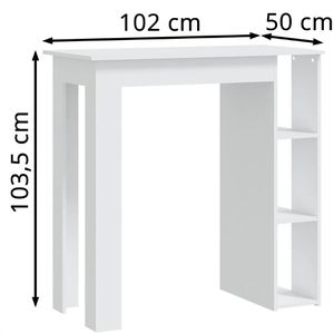 Produktbild für Bartisch vidaXL 809458, weiß