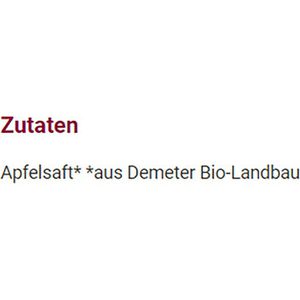 Produktbild für Saft Alnatura Apfel naturtrüb, ohne Zuckerzusatz, BIO
