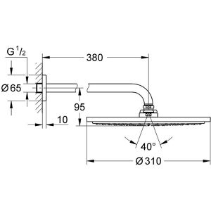 Produktbild für Kopfbrause GROHE Rainshower Cosmopolitan 310, verchromt