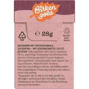 Produktbild für Kaugummis Birkengold Natur, Zimt