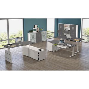 Produktbild für Schreibtisch Kerkmann Move 3, 3846, graphit, mit Sideboard