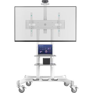 Produktbild für TV-Ständer Onkron TS1881-W, mit Ablage &amp; Rollen, weiß, Metall