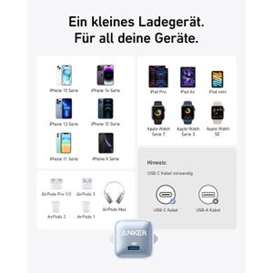 Produktbild für USB-Ladegerät Anker 512 Nano Pro, 20 Watt