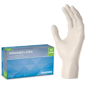 Einmalhandschuhe Arnomed Latex PF, natur, 100 Stück