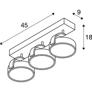 Produktbild für Deckenstrahler SLV Kalu, weiß mit GU10-Fassung