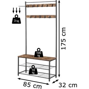 Produktbild für Garderobenständer Vasagle HSR401B01, schwarz