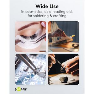 Produktbild für Lupenleuchte Goobay 2in1, schwarz, 100 mm Glaslinse, LED