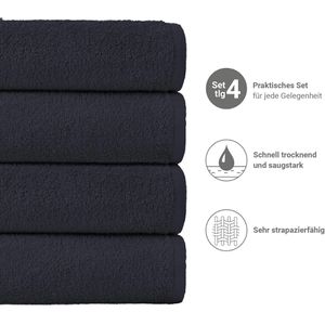 Produktbild für Handtuch NatureMark Frottier, schwarz, 70 x 140 cm