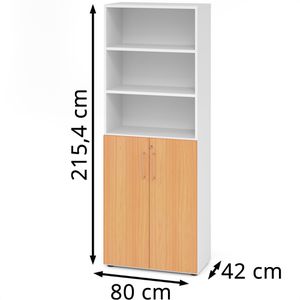 Produktbild für Kombischrank Hammerbacher Serie 9 Advanced, buche / weiß