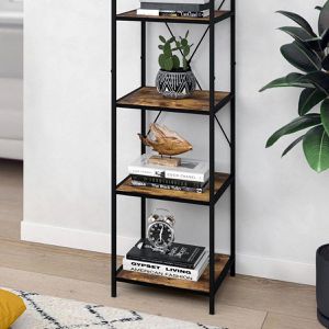 Produktbild für Bücherregal Vicco Fyrk, schwarz / dunkelbraun