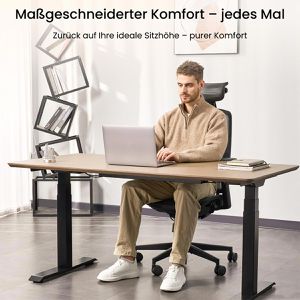Produktbild für Schreibtisch FlexiSpot E7B 2026, ahorn / schwarz