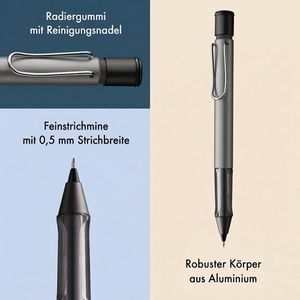 Produktbild für Druckbleistift Lamy AL-star 126 graphite, grau, Aluminium
