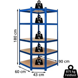 Produktbild für Schwerlastregal PROREGAL Ragnar, 5 Holzböden