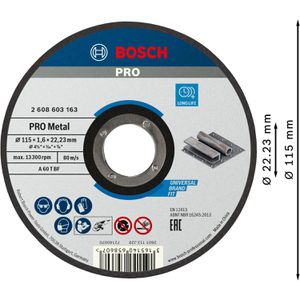Produktbild für Trennscheibe Bosch PRO Metal A 60 T BF, 2608603163