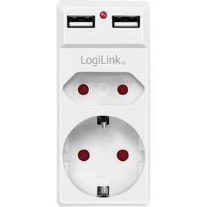 Produktbild für Steckdosenadapter LogiLink PA0276, weiß