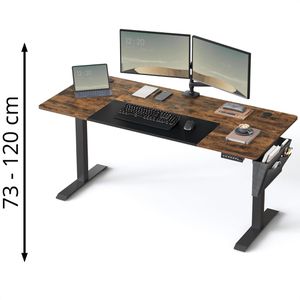 Produktbild für Schreibtisch Songmics LSD026X01, braun / schwarz