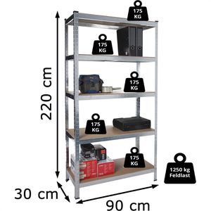 Produktbild für Schwerlastregal Karat 5 Holzböden