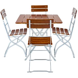 Produktbild für Bistrotisch RUKU1952 TQU80S4NU, wetterfest, eckig, 5-teilig