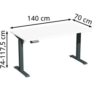 Produktbild für Schreibtisch Geramöbel Elevate Home, weiß / anthrazit