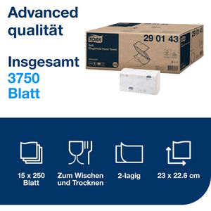 Produktbild für Papierhandtücher Tork Advanced, 290143, H3, 2-lagig