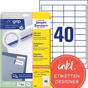 Produktbild für Universaletiketten Zweckform 4780, selbstklebend, weiß
