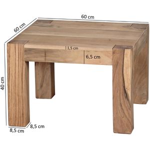 Produktbild für Couchtisch Wohnling Mumbai, WL1.443, aus Massivholz, akazie