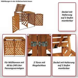 Produktbild für Mülltonnenbox Mendler HWC-J44 XL, Holz