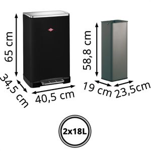 Produktbild für Mülleimer Wesco Big Double Boy, mattschwarz