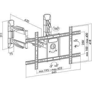 Produktbild für TV-Wandhalterung LogiLink BP0047, bis 45 kg
