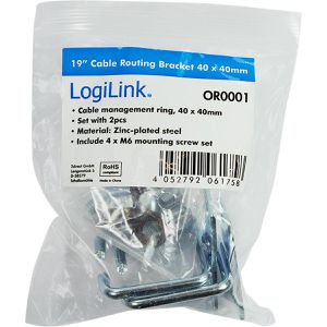 Produktbild für Kabelführungsbügel LogiLink OR0001, silber, 1 HE