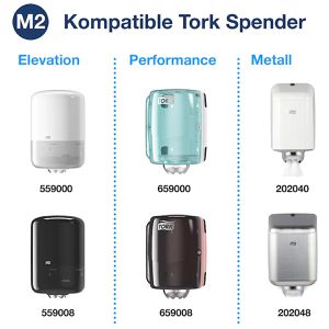Produktbild für Putztuchrolle Tork Advanced, 101240, M2, aus Zellstoff, weiß
