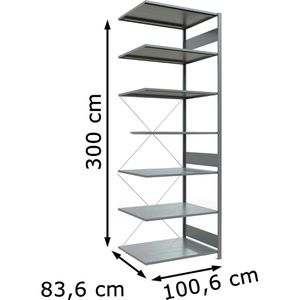 Produktbild für Anbauregal Schulte 12587, 7 Metallböden