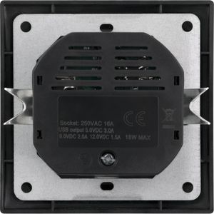 McPower Unterputz-Steckdose Flair, Schutzkontakt, 1 x USB-A, 1 x USB-C,  anthrazit – Böttcher AG