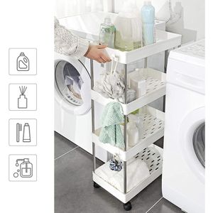 Produktbild für Nischenregal Songmics KSC10WT, weiß, mit Rollen