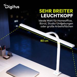 Produktbild für Schreibtischlampe Digitus DA-90493, weiß, LED, dimmbar
