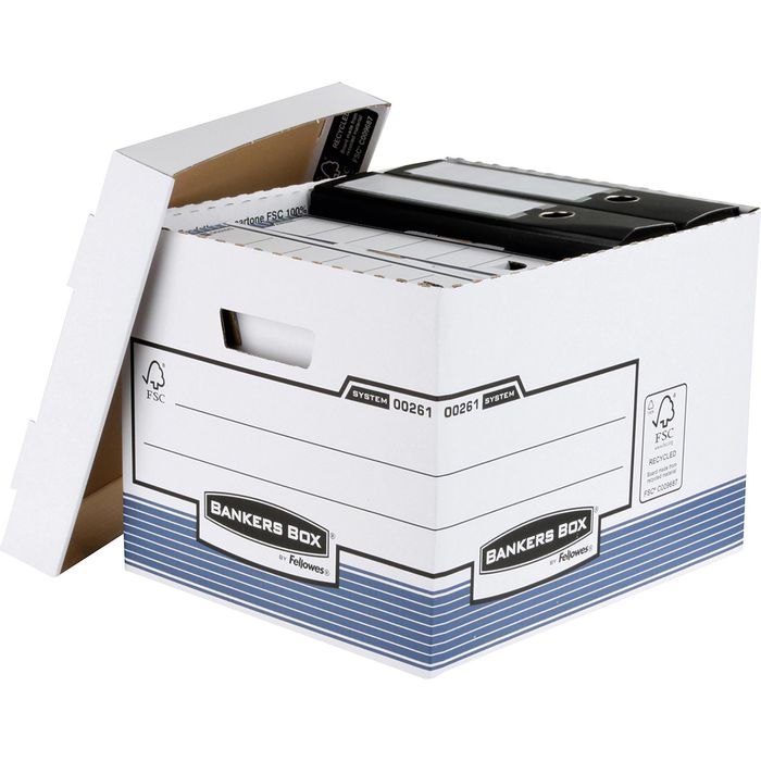Bankers-Box Archivcontainer System, für Ordner und Hängeregister, weiß, 10  Stück – Böttcher AG