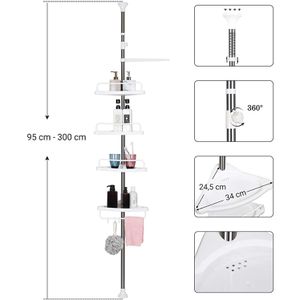 Produktbild für Duschablage Songmics BCB02SW, weiß-silber