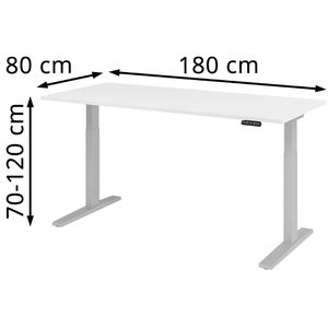 Produktbild für Schreibtisch Hammerbacher XMKA 19, weiß / silber