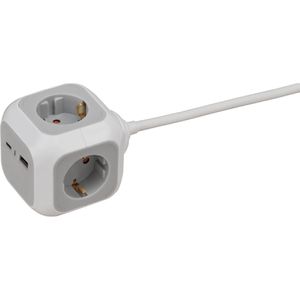 Produktbild für Steckdosenwürfel Brennenstuhl ALEA-Power, weiß / grau