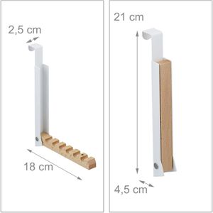 Produktbild für Türhaken Relaxdays 10037735, für Außenseite, 6 Haken, weiß