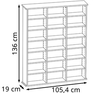 Produktbild für CD-Regal Vicco Jukebox, beton grau