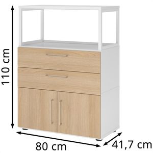 Produktbild für Kombischrank Hammerbacher FW381K1RG, eiche / weiß