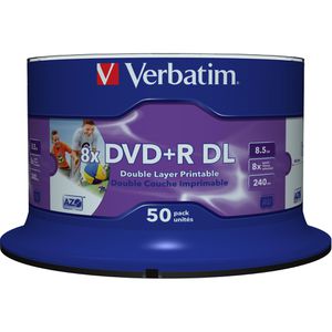 Produktbild für DVD-Rohlinge Verbatim 43703, bedruckbar, DVD+R