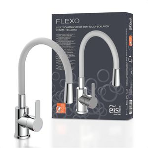 Produktbild für Küchenarmatur EISL FLEXO, chrom / hellgrau