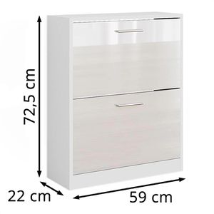 Produktbild für Schuhschrank Vicco Gizmo, weiß / weiß hochglanz