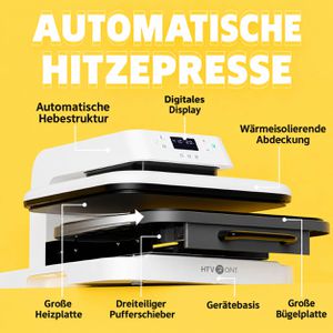 Produktbild für Transferpresse HTVRONT Auto Heat Press, weiß