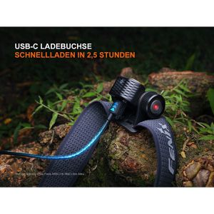 Produktbild für Stirnlampe Fenix FEHM55R schwarz LED, wiederaufladbar