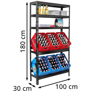Produktbild für Getränkekistenregal PROREGAL Bodensee, für 6 Kisten